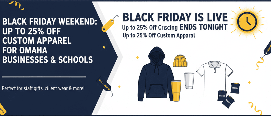 How Omaha Businesses & Schools Can Maximize Black Friday with Custom Canvas + Bella Apparel